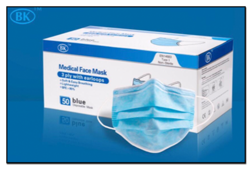 medical 3-ply disposable PPE mask